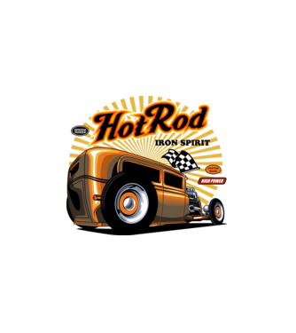 Hot Rod minta fekete pólón