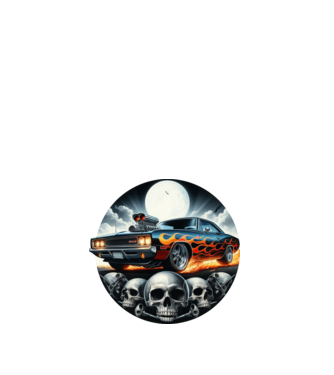 Muscle Car - Izomautó minta fehér pólón