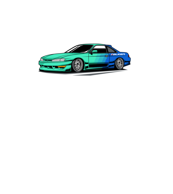 Nissan Silvia S14 minta sötétkék pólón