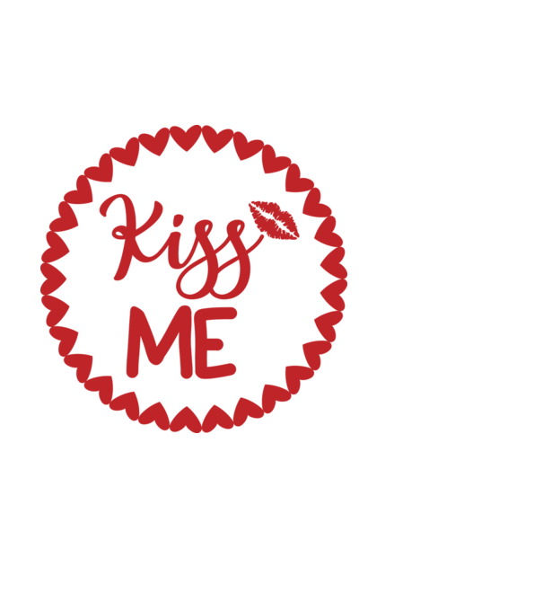 Kiss Me - Csókolj meg minta fehér pólón