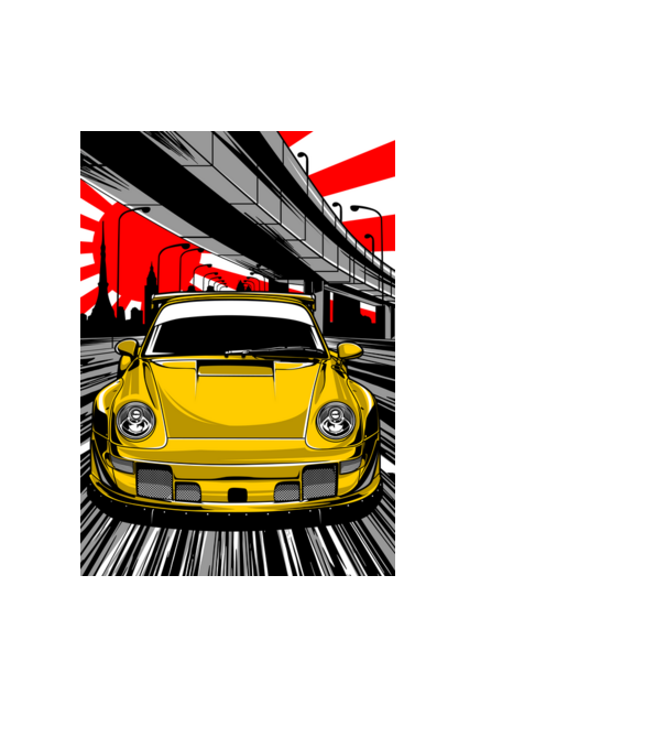 Porsche Carrera 911 Stinger minta fekete pólón