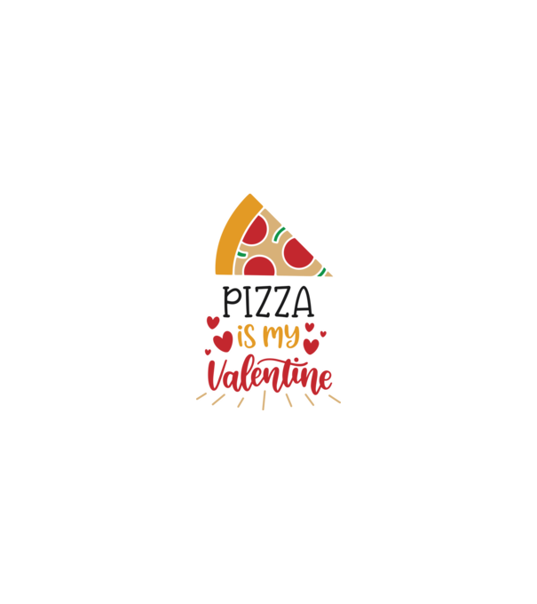 Pizza Is My Valentine - A pizza az én Valentinom minta homokszín pólón
