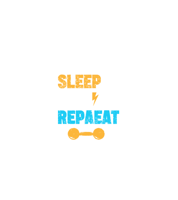 Eat Sleep Gym Repeat - Evés, alvás, edzőterem, ismétlés minta fekete pólón