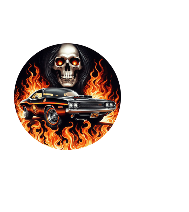 Muscle Car - Izomautó minta fehér pólón