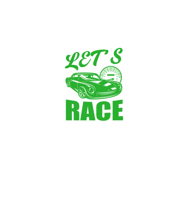 Let's Race - Versenyezzünk! minta fekete pólón