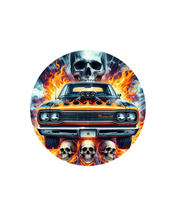 Muscle Car - Izomautó minta fehér pólón