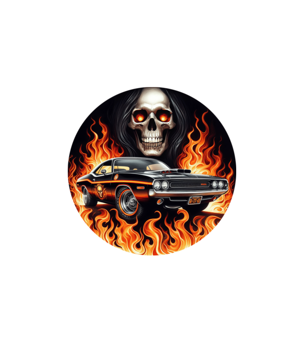 Muscle Car - Izomautó minta fehér pólón