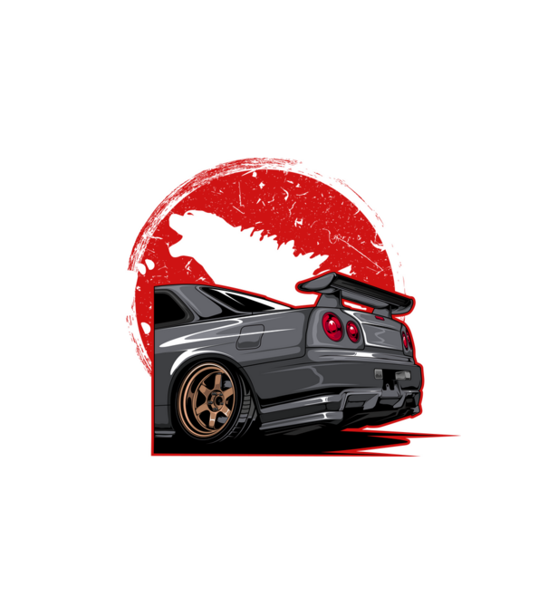Nissan Skyline minta fehér pólón