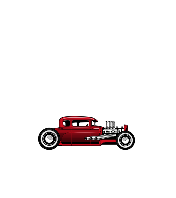 Hot Rod minta fehér pólón