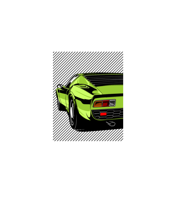 Lamborghini Miura P400 minta szürke pólón