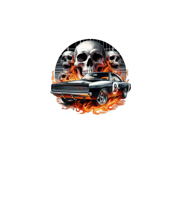 Muscle Car - Izomautó minta fekete pólón