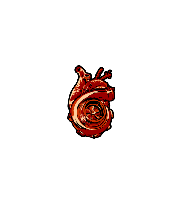 Turbo Heart - Turbó szív minta homokszín pólón