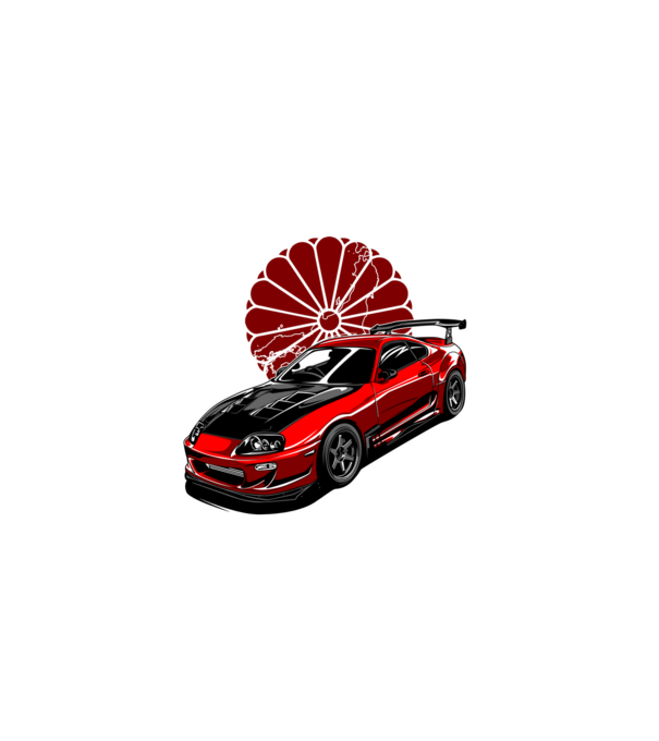Toyota Supra minta fehér pólón