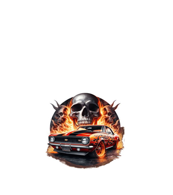 Muscle Car - Izomautó minta fehér pólón