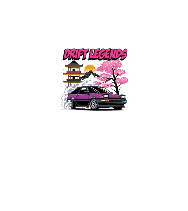 Toyota AE86 - Drift Legends minta fekete pólón