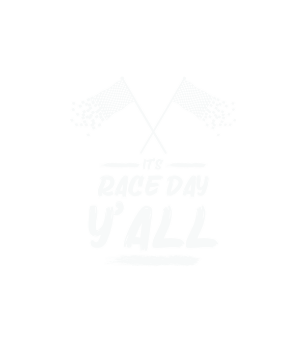 It's race day y'all - Versenynap van! minta fehér pólón
