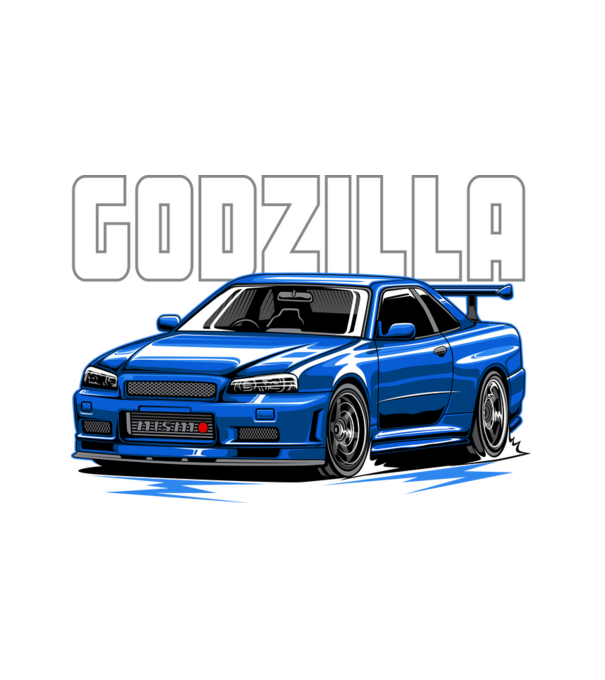 Nissan Skyline Godzilla minta fehér pólón