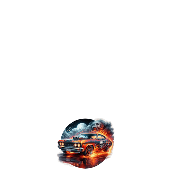 Muscle Car - Izomautó minta sötétkék pólón