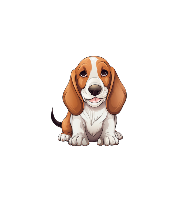 Aranyos kutya - Basset Hound minta fehér pólón