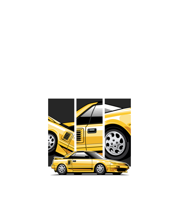 Toyota MR2 minta fehér pólón