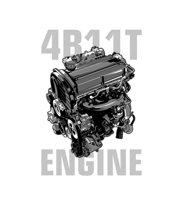 Mitsubishi 4B11T Engine (motor)_2 minta fekete pólón