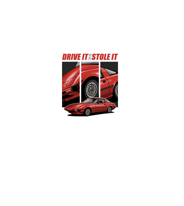 Mazda RX-7 - Drive it like you stole it minta fekete pólón