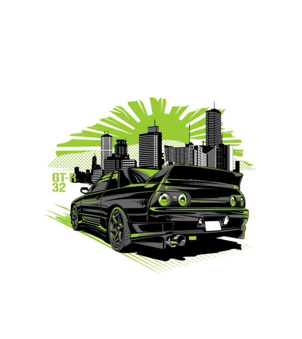 Nissan Skyline GT-R minta fehér pólón