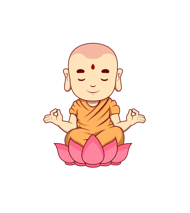 Buddha minta fehér pólón