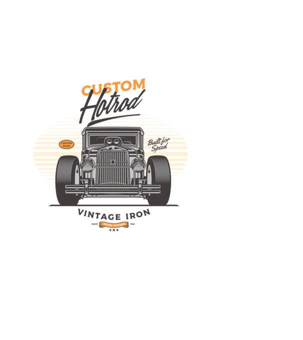 Hot Rod minta fekete pólón