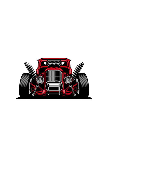 Hot Rod minta fehér pólón