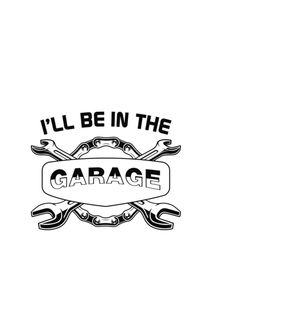 I'll be in the garage - A garázsban leszek minta fekete pólón