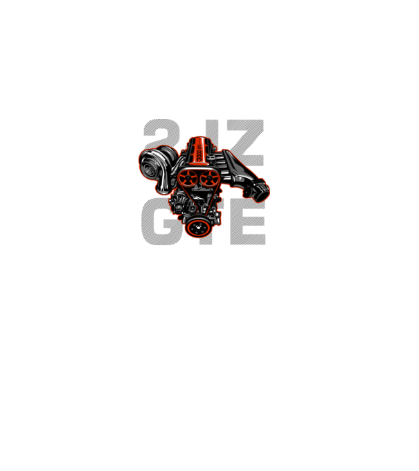 Toyota 2JZ-GTE Engine (motor) minta fekete pólón