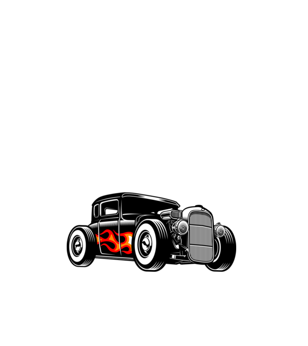 Hot Rod minta fehér pólón