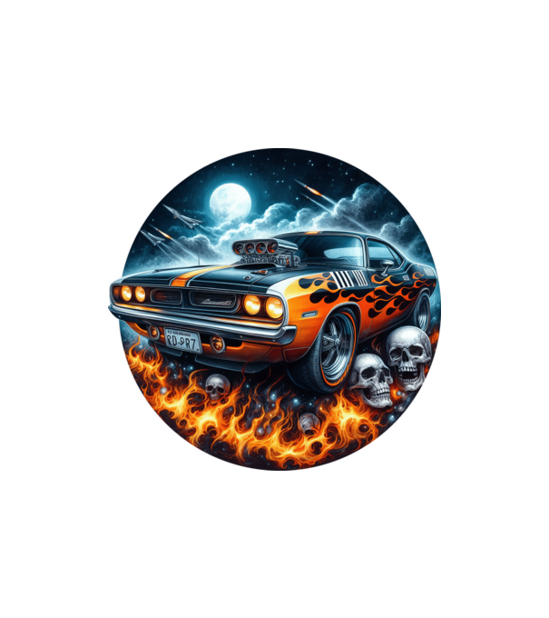 Muscle Car - Izomautó minta homokszín pólón