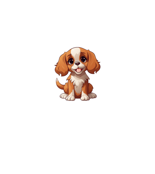 Aranyos kutya - Cavalier King Charles Spániel minta királykék pólón