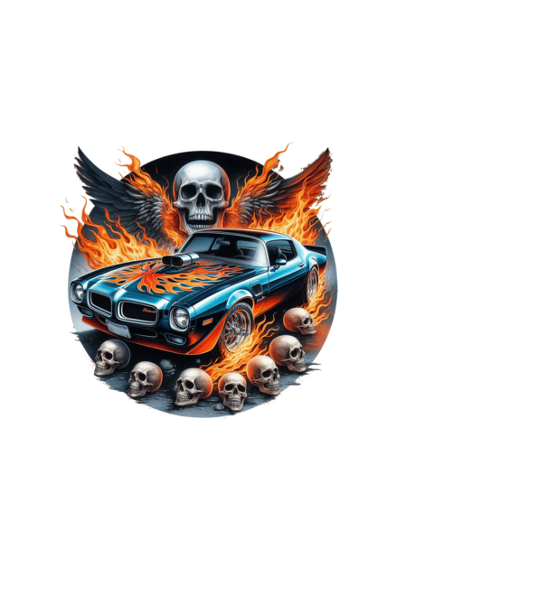 Muscle Car - Izomautó minta fekete pólón