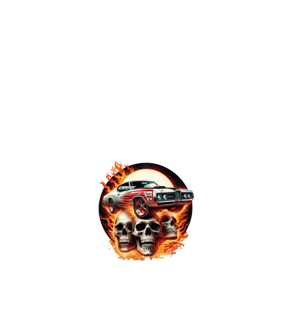 Muscle Car - Izomautó minta fehér pólón