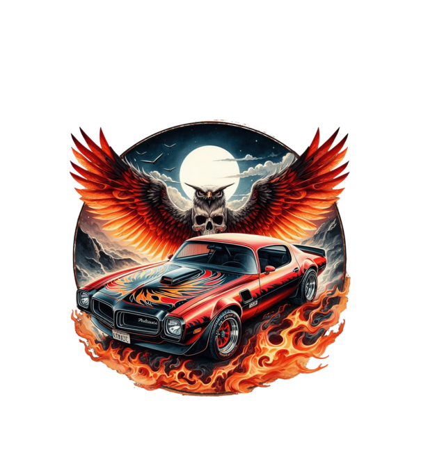 Muscle Car - Izomautó minta fehér pólón