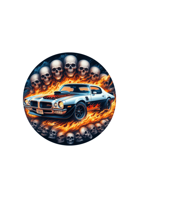 Muscle Car - Izomautó minta fekete pólón