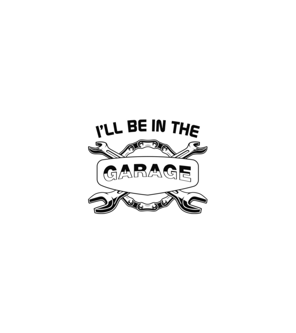 I'll be in the garage - A garázsban leszek minta homokszín pólón