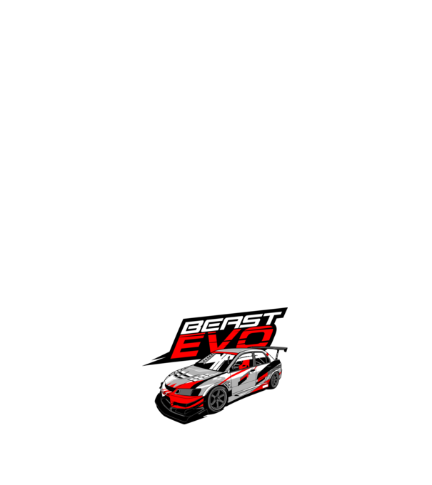 Mitsubishi Evo minta fehér pólón