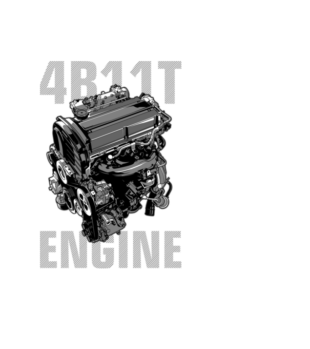 Mitsubishi 4B11T Engine (motor)_2 minta fekete pólón