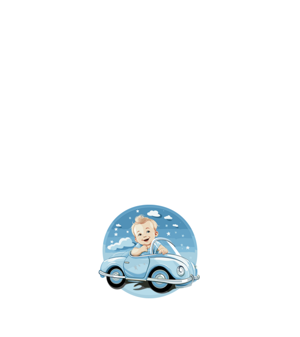 Baby Car (Baba autó) minta világos rózsaszín pólón