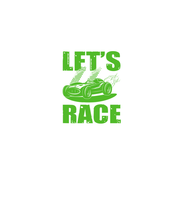 Let's Race - Versenyezzünk! minta fekete pólón