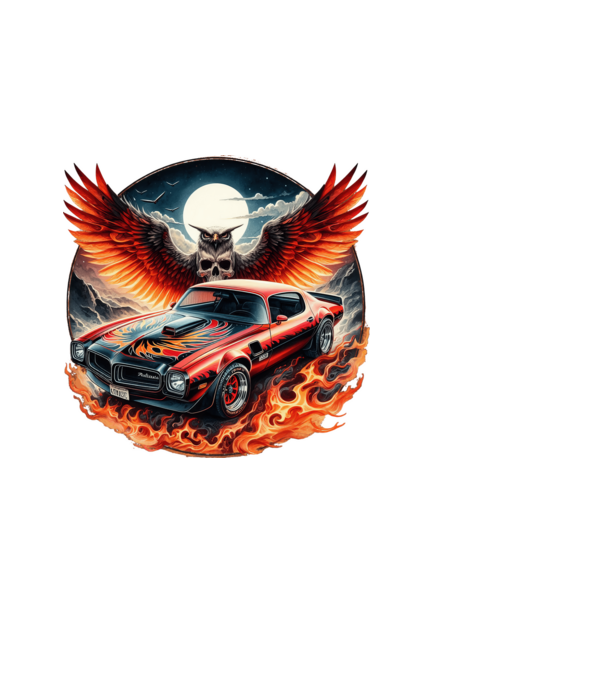 Muscle Car - Izomautó minta fekete pólón