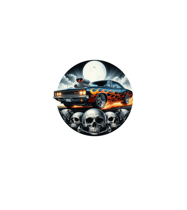 Muscle Car - Izomautó minta szürke pólón