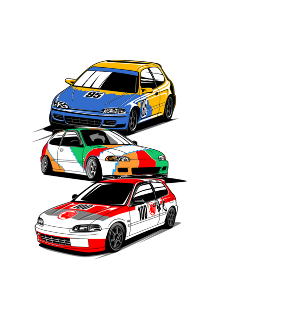 Honda Civic minta világoskék pólón