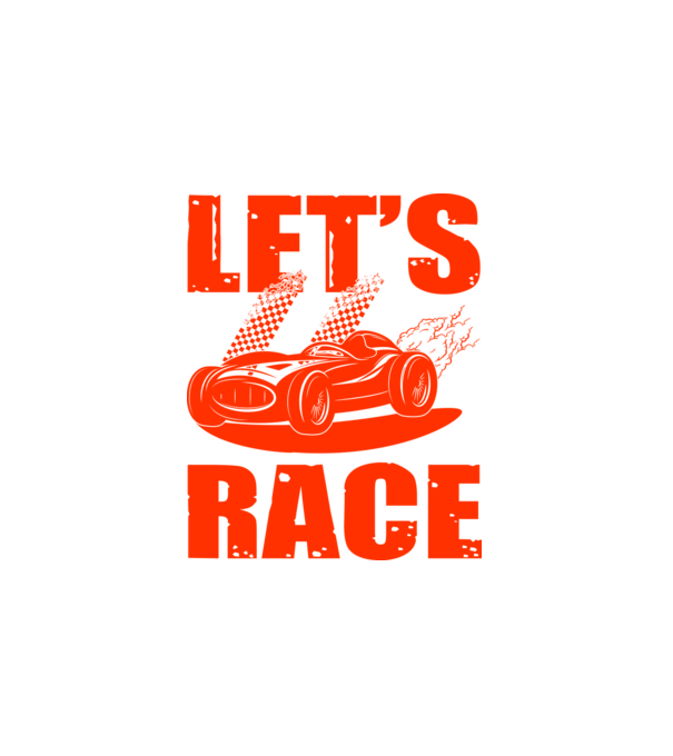 Let's Race - Versenyezzünk! minta fehér pólón
