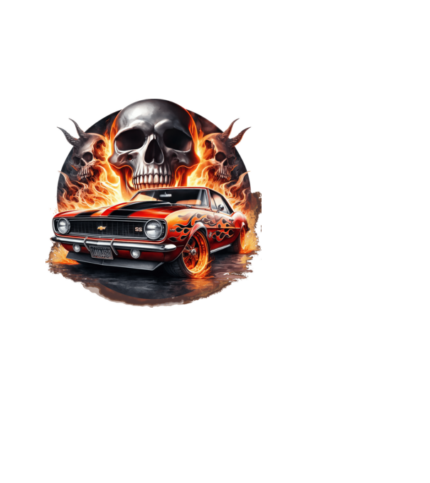 Muscle Car - Izomautó minta fehér pólón