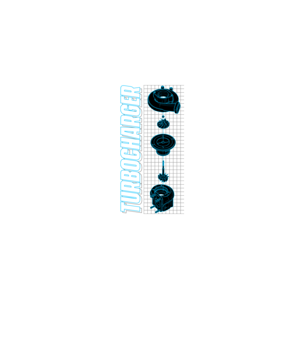 Turbocharger - Turbófeltöltő minta fekete pólón